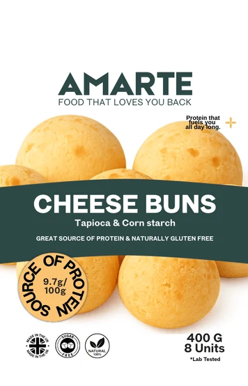 AMARTE cheese buns pouch artwork in dark green