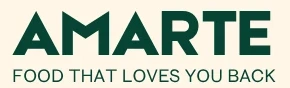 AMARTE wordmark with the slogan Food that loves you back