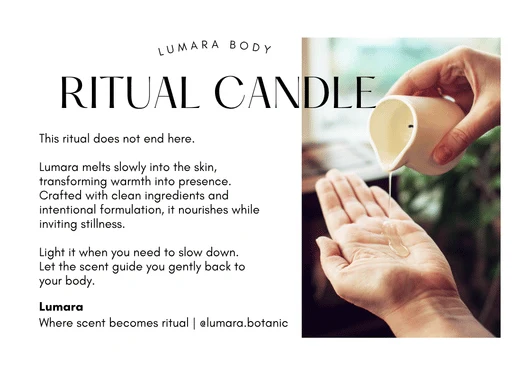 Ritual Candle product story card in English